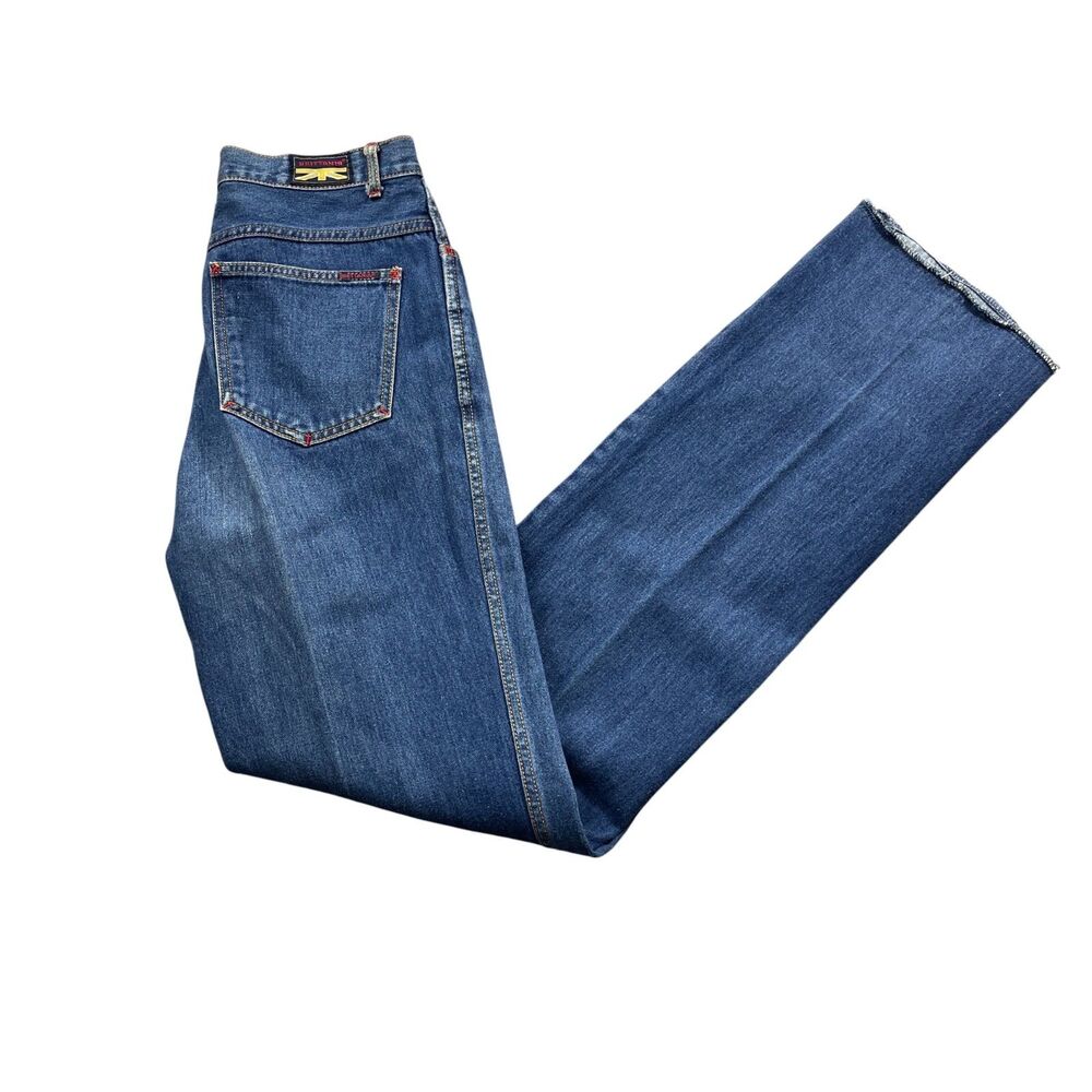 Brittania Vintage jeans 13 Long‎ 100% Cotton Raw Hem Zipper Closure